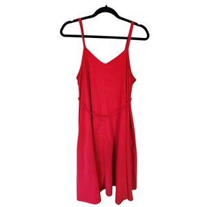 Motherhood Maternity Red Sleeveless Adjustable Tie-Strap Dress Flowy Fit Size S